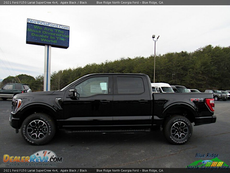 2021 Ford F150 Lariat SuperCrew 4x4 Agate Black / Black Photo #2