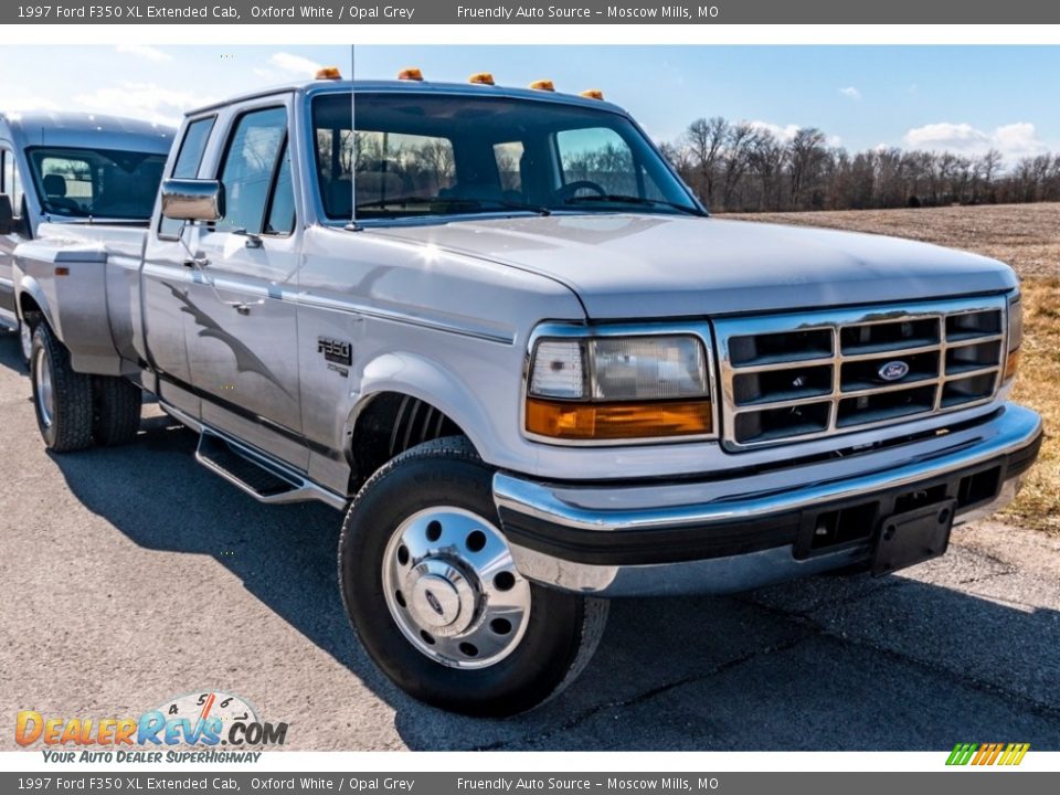 1997 Ford F350 XL Extended Cab Oxford White / Opal Grey Photo #1