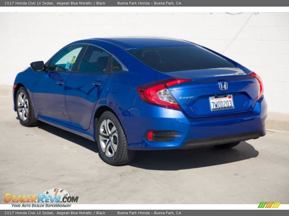 2017 Honda Civic LX Sedan Aegean Blue Metallic / Black Photo #2