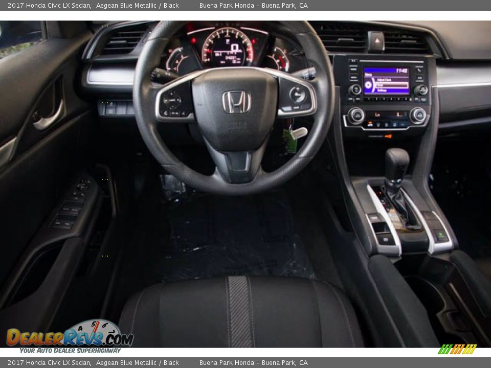 2017 Honda Civic LX Sedan Aegean Blue Metallic / Black Photo #5