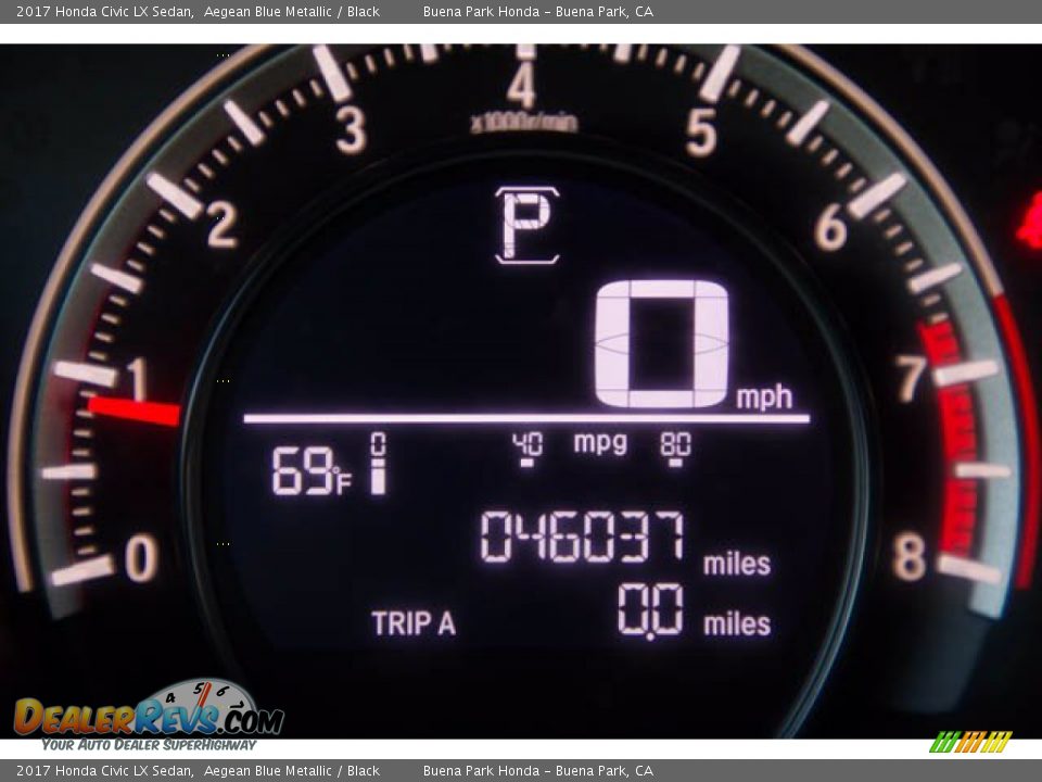 2017 Honda Civic LX Sedan Aegean Blue Metallic / Black Photo #6