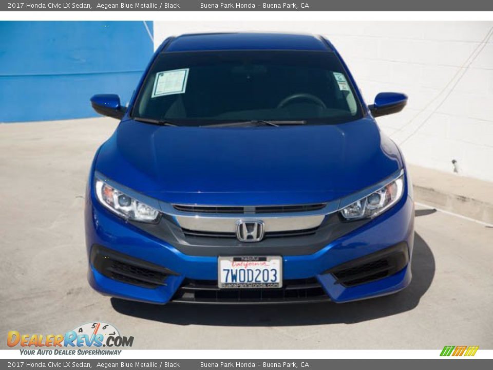 2017 Honda Civic LX Sedan Aegean Blue Metallic / Black Photo #7