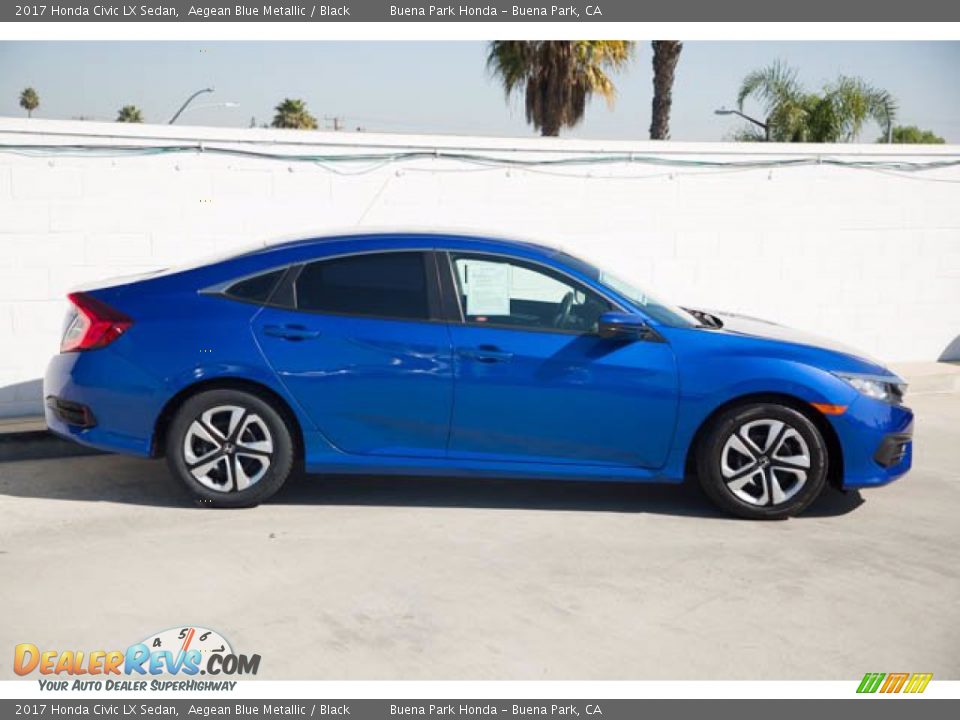 2017 Honda Civic LX Sedan Aegean Blue Metallic / Black Photo #10