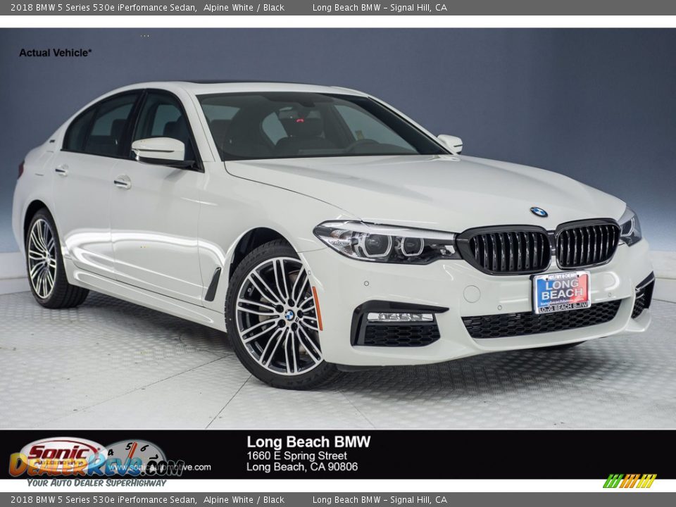 2018 BMW 5 Series 530e iPerfomance Sedan Alpine White / Black Photo #1