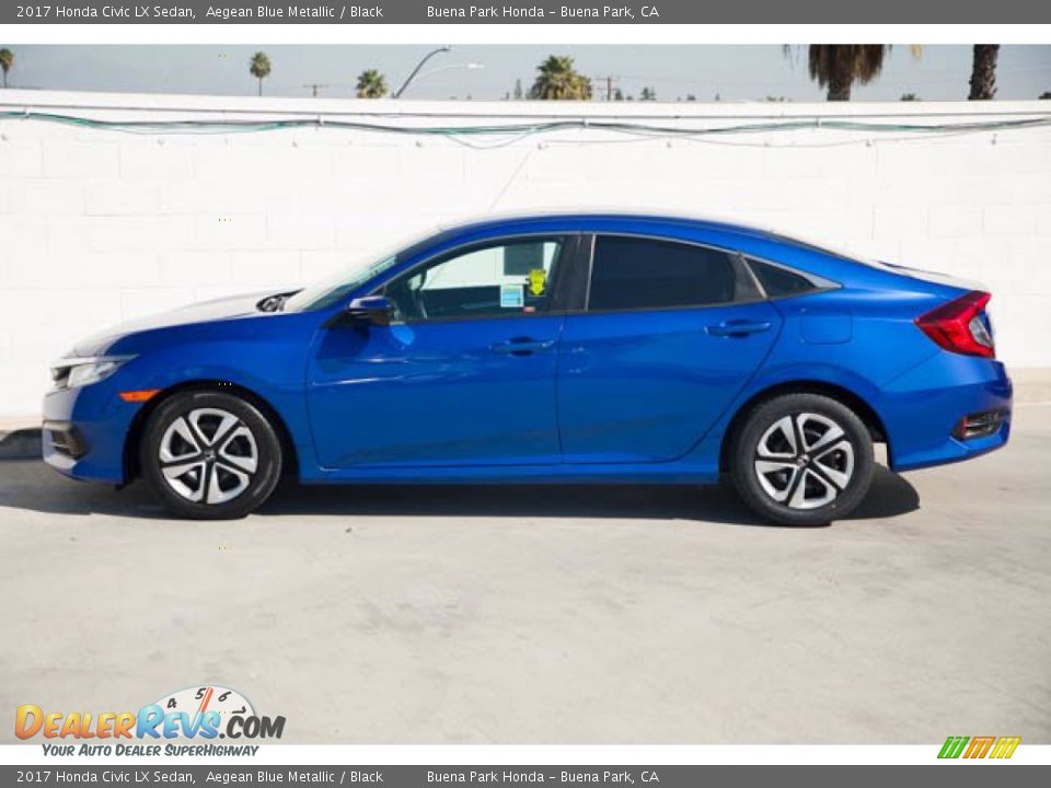 2017 Honda Civic LX Sedan Aegean Blue Metallic / Black Photo #14