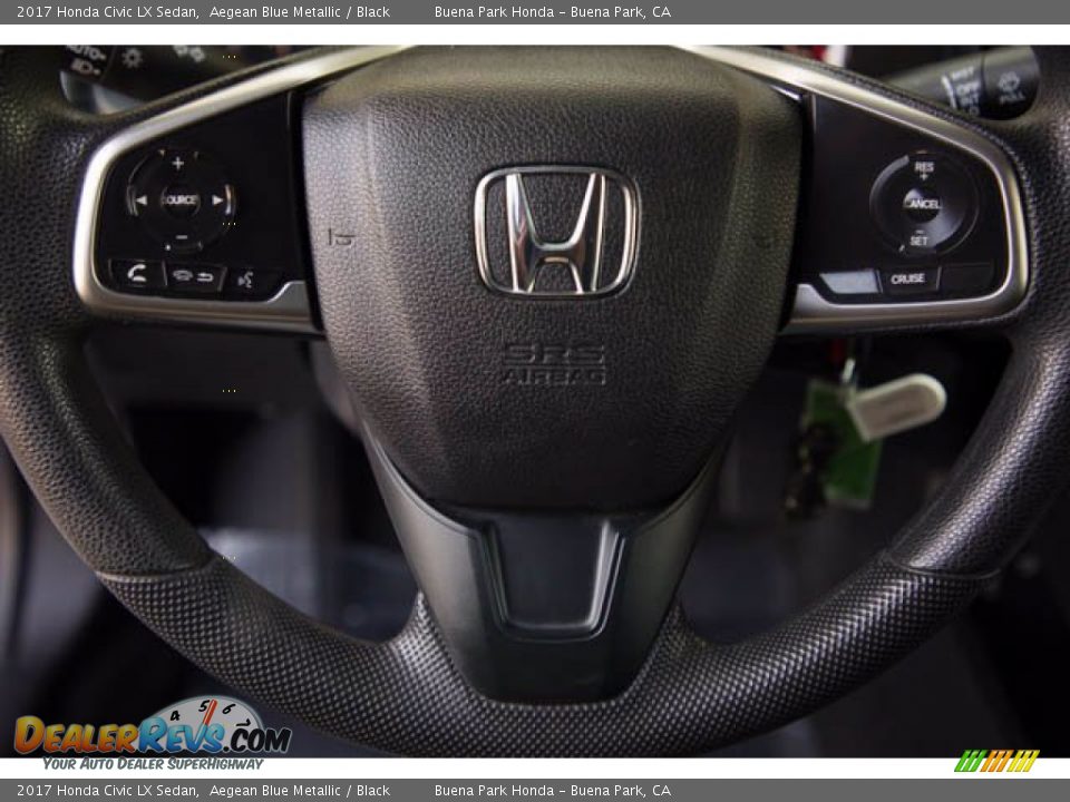 2017 Honda Civic LX Sedan Aegean Blue Metallic / Black Photo #15
