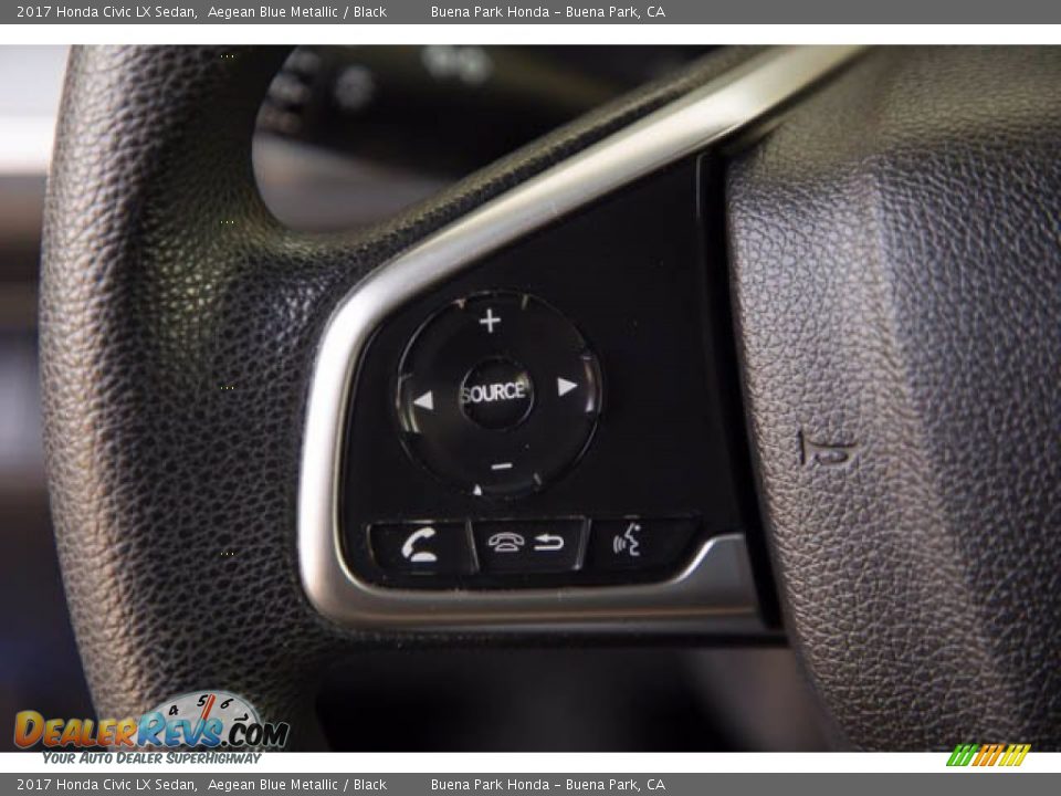 2017 Honda Civic LX Sedan Aegean Blue Metallic / Black Photo #16