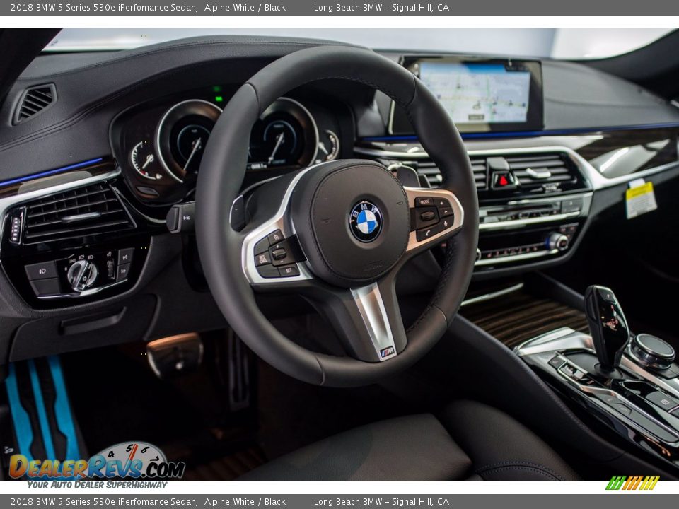 2018 BMW 5 Series 530e iPerfomance Sedan Alpine White / Black Photo #6