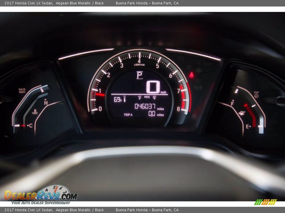 2017 Honda Civic LX Sedan Aegean Blue Metallic / Black Photo #28