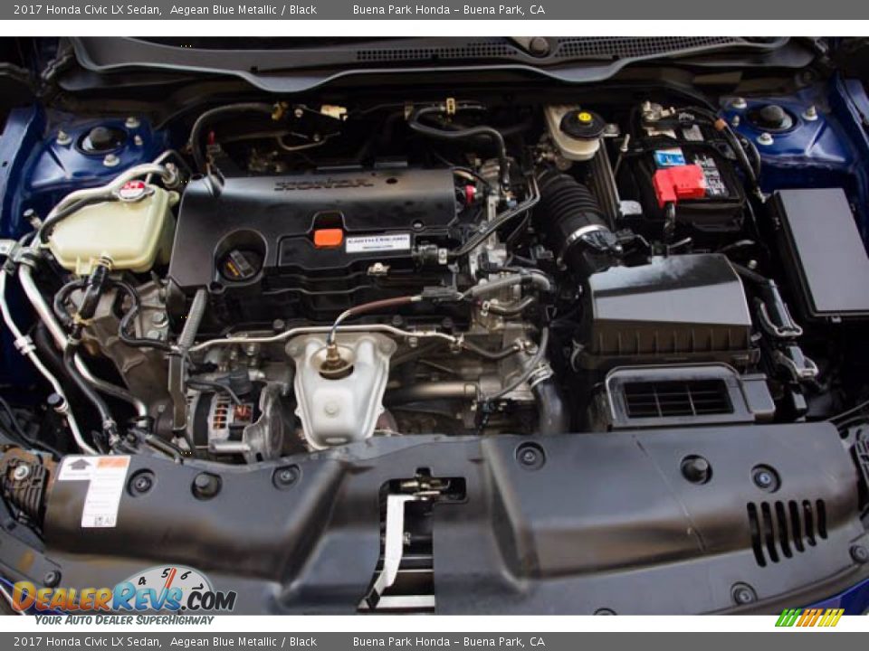 2017 Honda Civic LX Sedan Aegean Blue Metallic / Black Photo #34