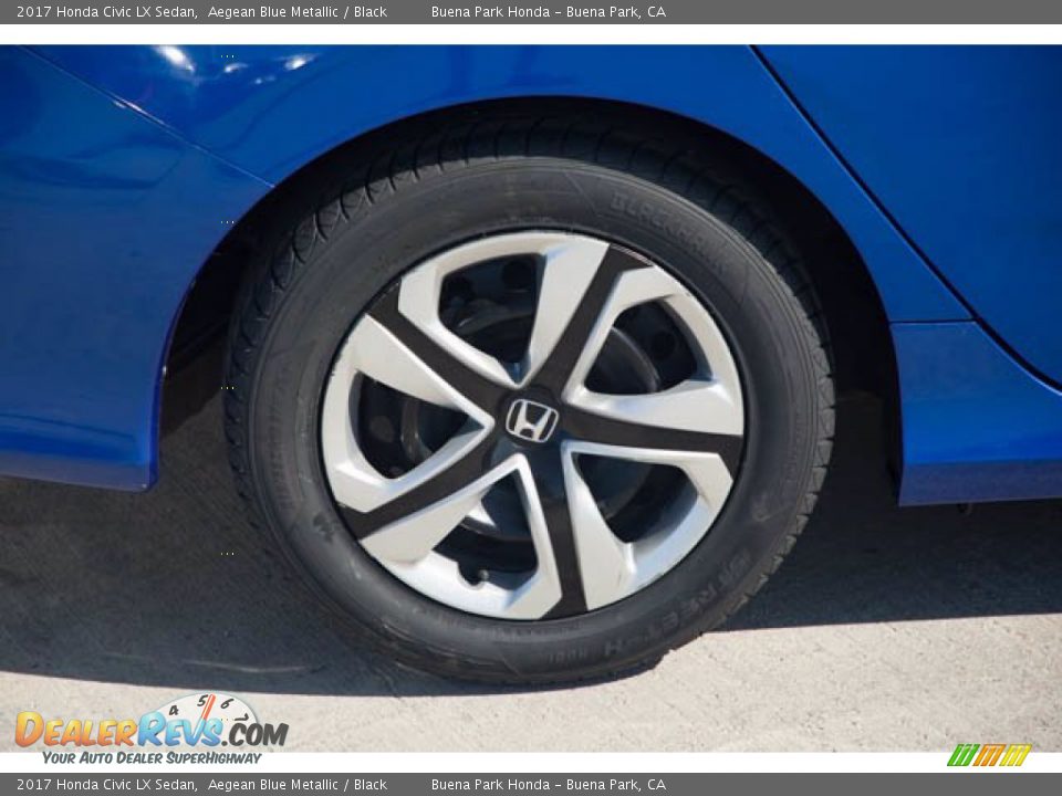 2017 Honda Civic LX Sedan Aegean Blue Metallic / Black Photo #35