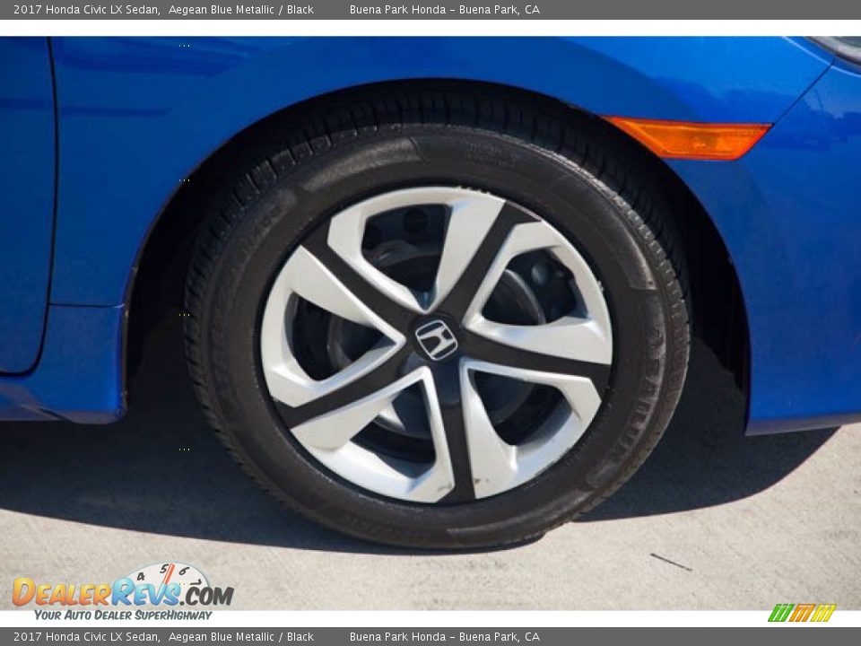 2017 Honda Civic LX Sedan Aegean Blue Metallic / Black Photo #36