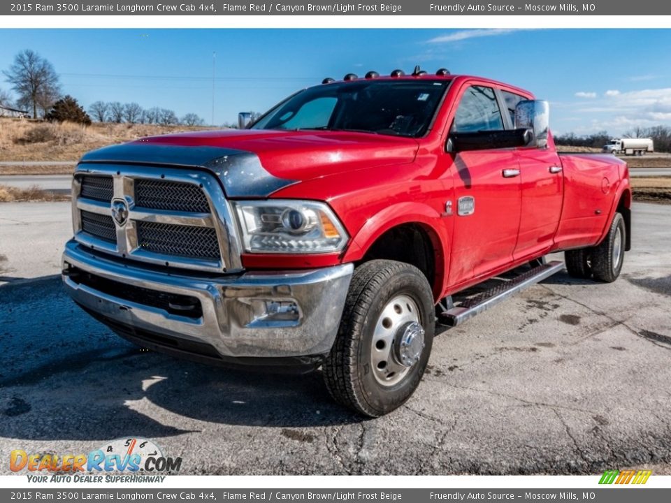 Flame Red 2015 Ram 3500 Laramie Longhorn Crew Cab 4x4 Photo #8