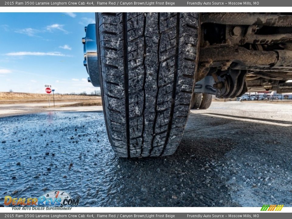 2015 Ram 3500 Laramie Longhorn Crew Cab 4x4 Flame Red / Canyon Brown/Light Frost Beige Photo #11