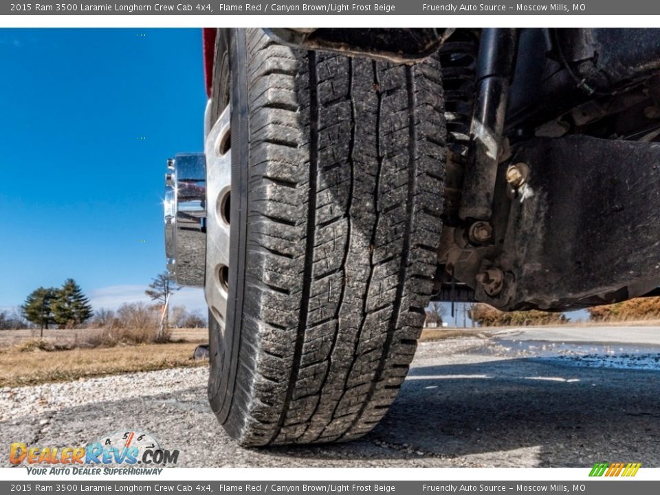 2015 Ram 3500 Laramie Longhorn Crew Cab 4x4 Flame Red / Canyon Brown/Light Frost Beige Photo #16