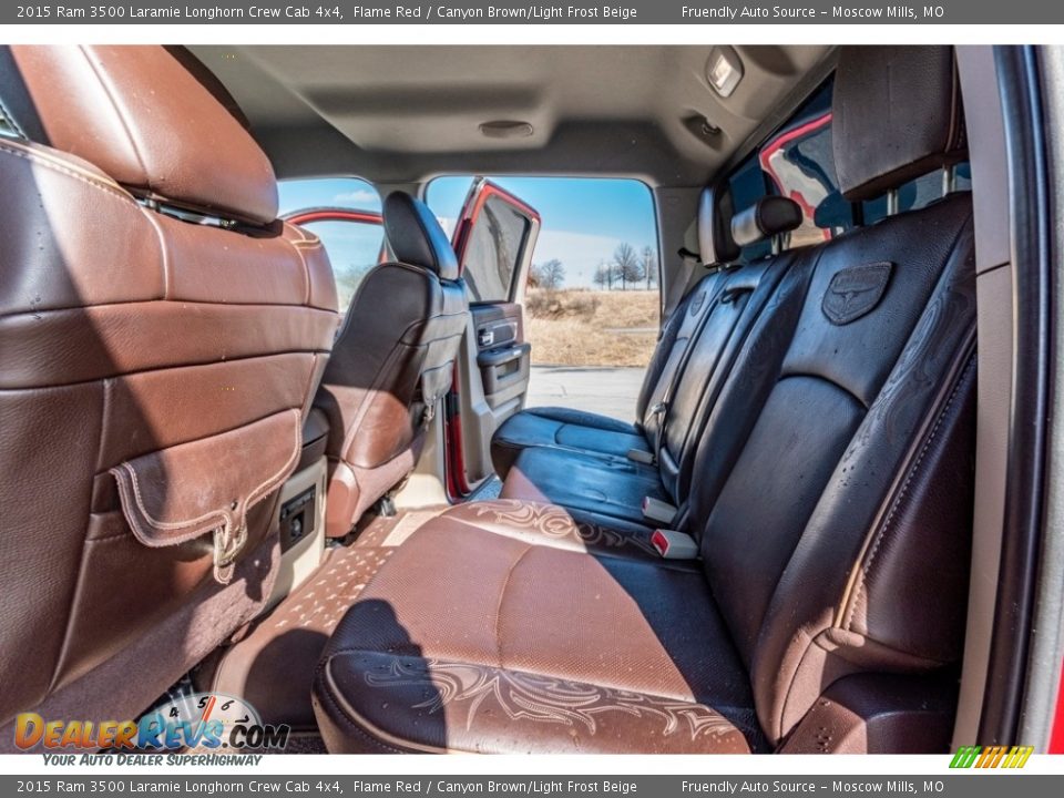 2015 Ram 3500 Laramie Longhorn Crew Cab 4x4 Flame Red / Canyon Brown/Light Frost Beige Photo #23