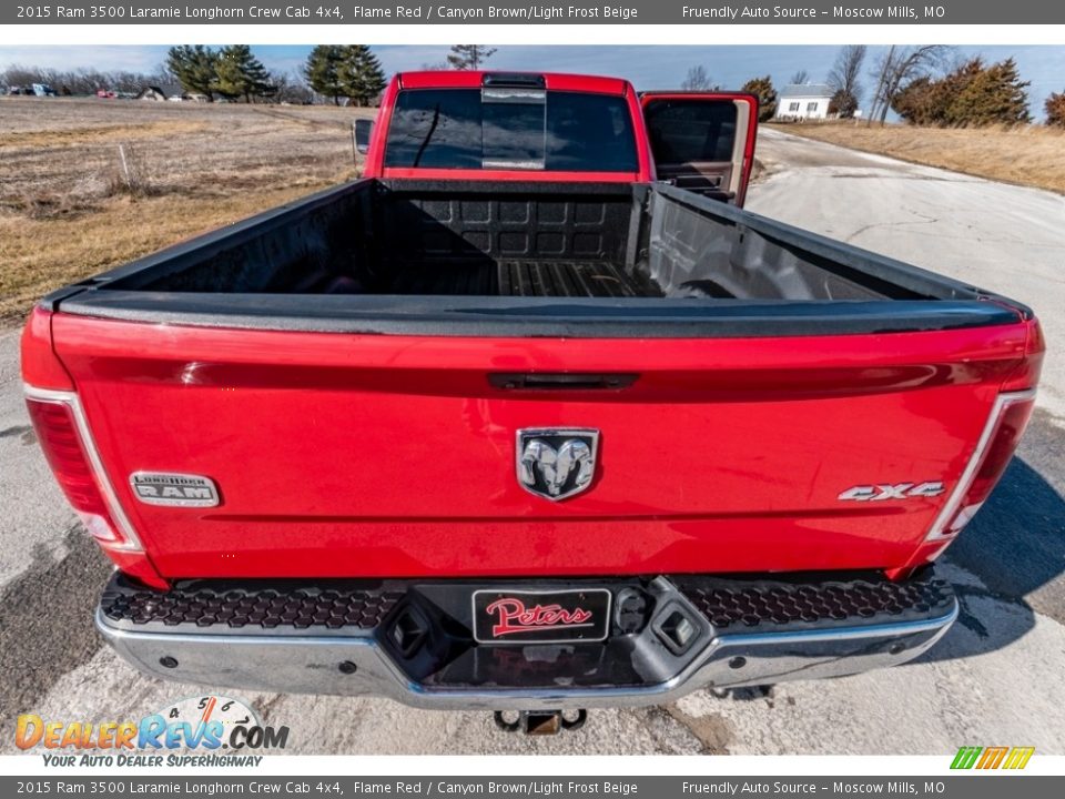 2015 Ram 3500 Laramie Longhorn Crew Cab 4x4 Flame Red / Canyon Brown/Light Frost Beige Photo #25