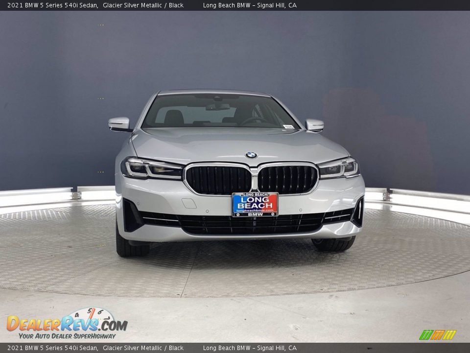 2021 BMW 5 Series 540i Sedan Glacier Silver Metallic / Black Photo #4