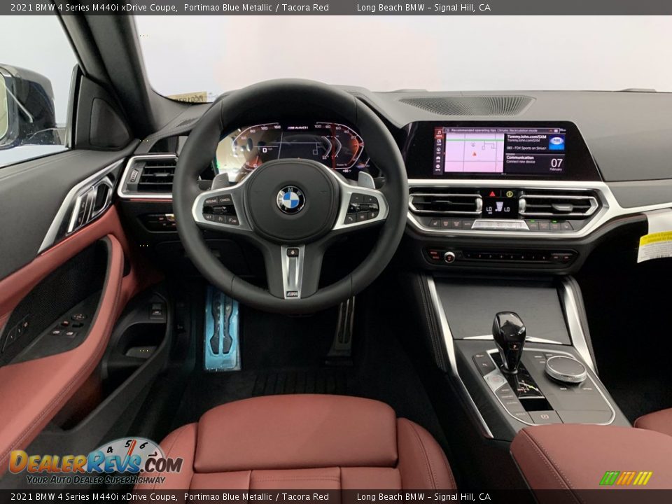 2021 BMW 4 Series M440i xDrive Coupe Portimao Blue Metallic / Tacora Red Photo #5