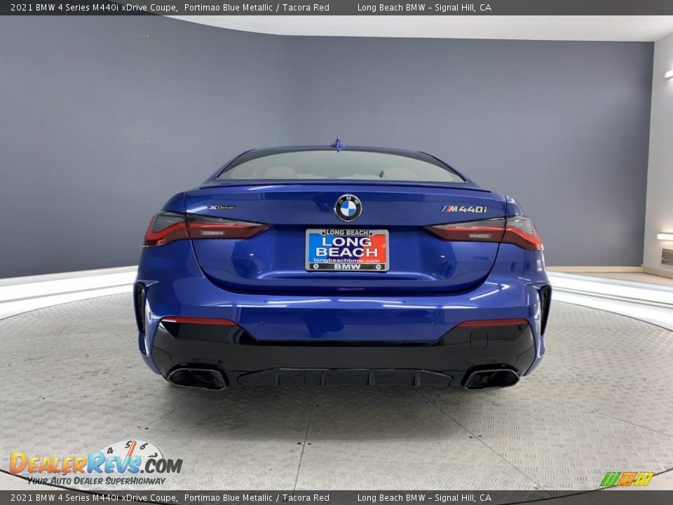 2021 BMW 4 Series M440i xDrive Coupe Portimao Blue Metallic / Tacora Red Photo #15