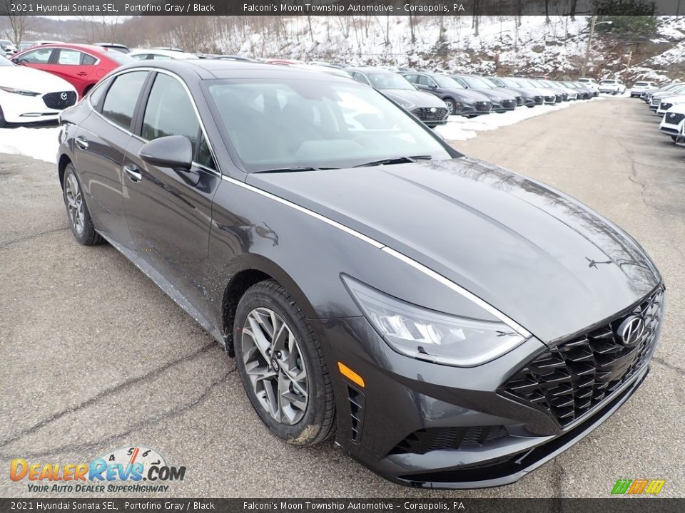 2021 Hyundai Sonata SEL Portofino Gray / Black Photo #3