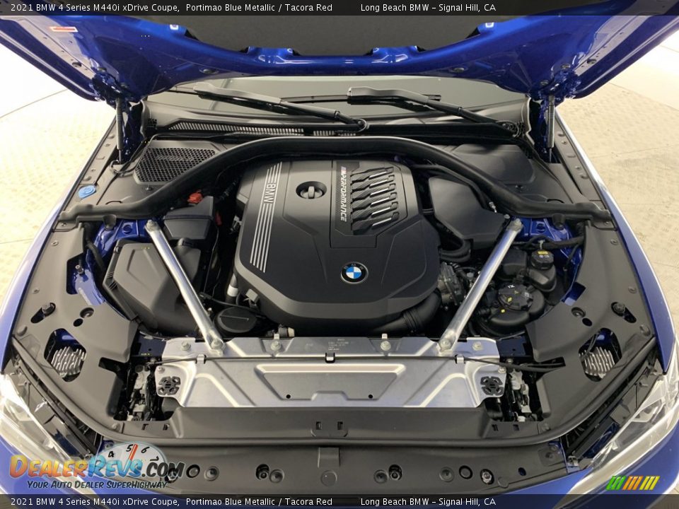 2021 BMW 4 Series M440i xDrive Coupe Portimao Blue Metallic / Tacora Red Photo #18