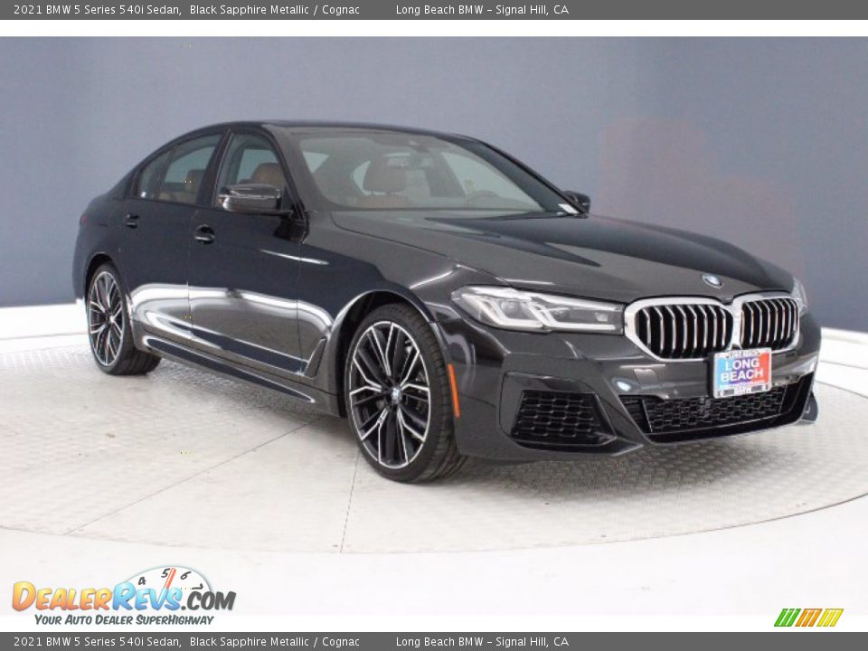 2021 BMW 5 Series 540i Sedan Black Sapphire Metallic / Cognac Photo #1