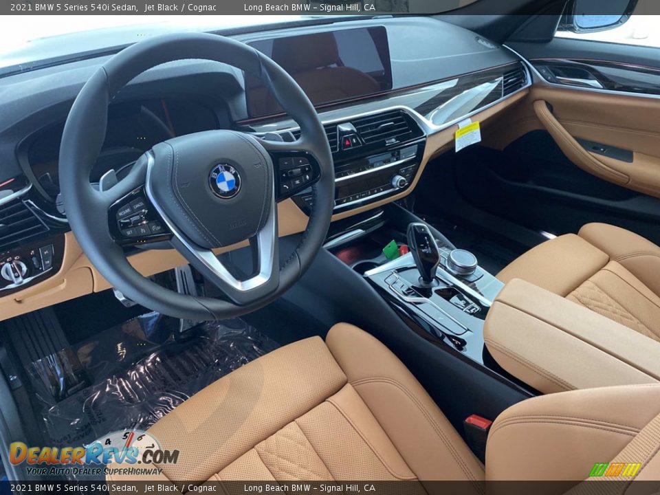 2021 BMW 5 Series 540i Sedan Jet Black / Cognac Photo #2