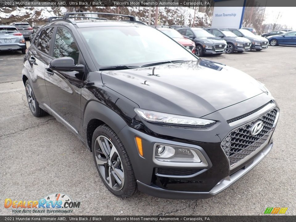 2021 Hyundai Kona Ultimate AWD Ultra Black / Black Photo #3