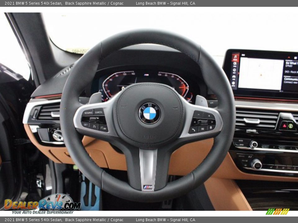 2021 BMW 5 Series 540i Sedan Black Sapphire Metallic / Cognac Photo #8
