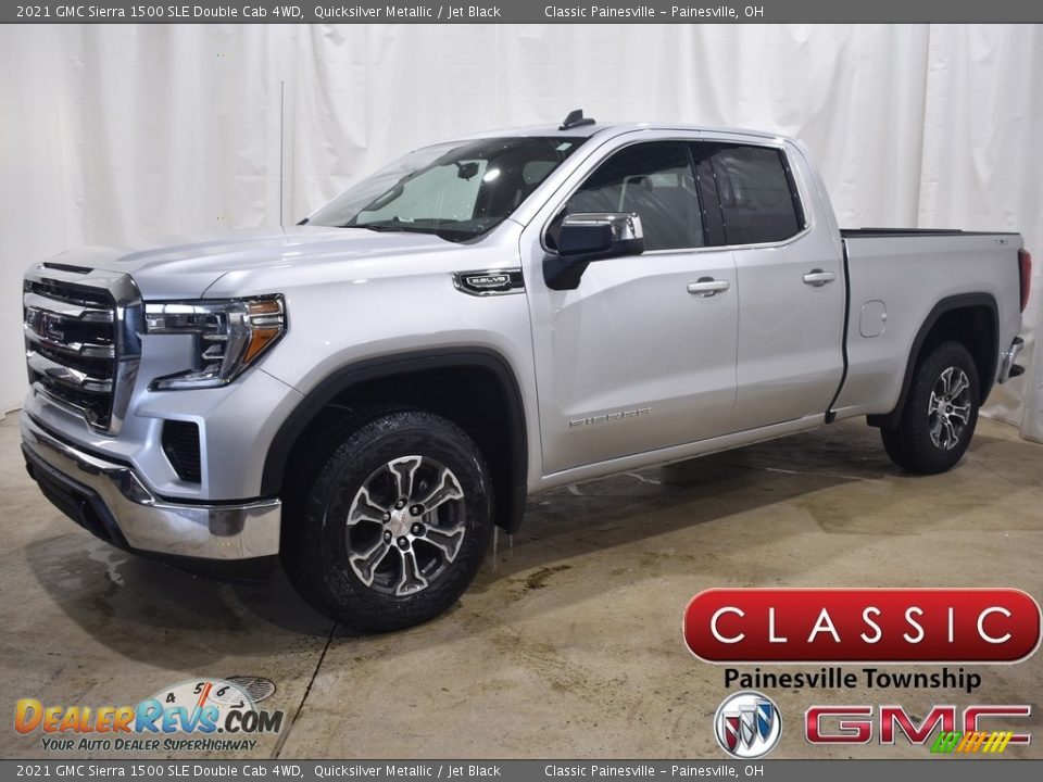 2021 GMC Sierra 1500 SLE Double Cab 4WD Quicksilver Metallic / Jet Black Photo #1