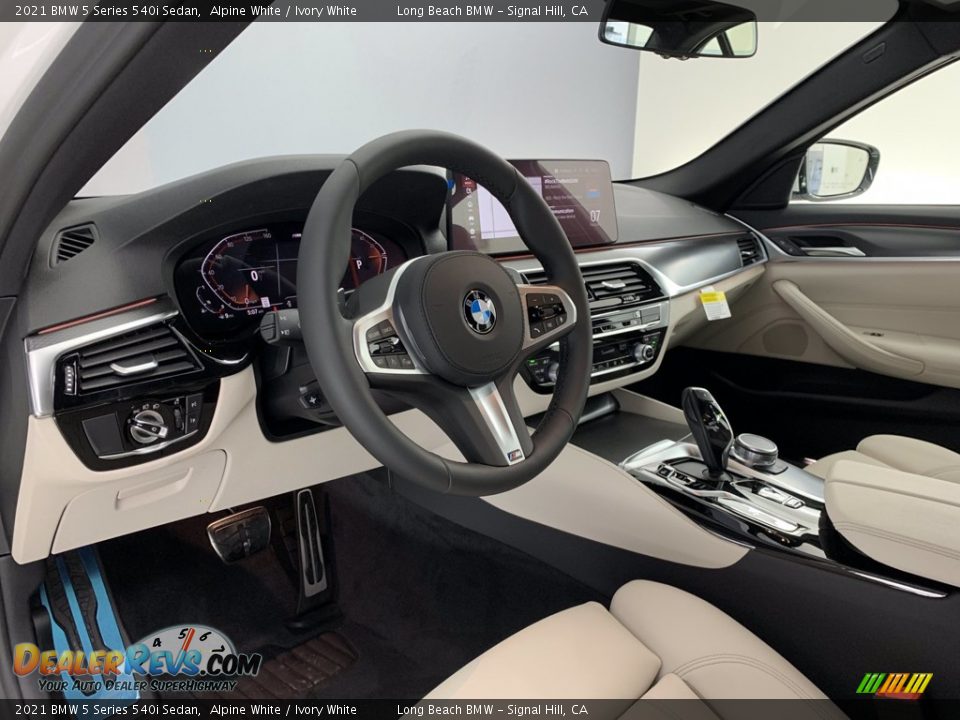 2021 BMW 5 Series 540i Sedan Alpine White / Ivory White Photo #7