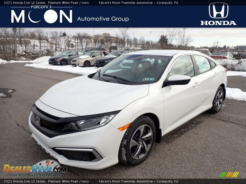 2021 Honda Civic LX Sedan Platinum White Pearl / Ivory Photo #1