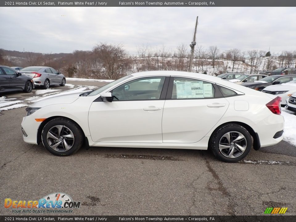 2021 Honda Civic LX Sedan Platinum White Pearl / Ivory Photo #3