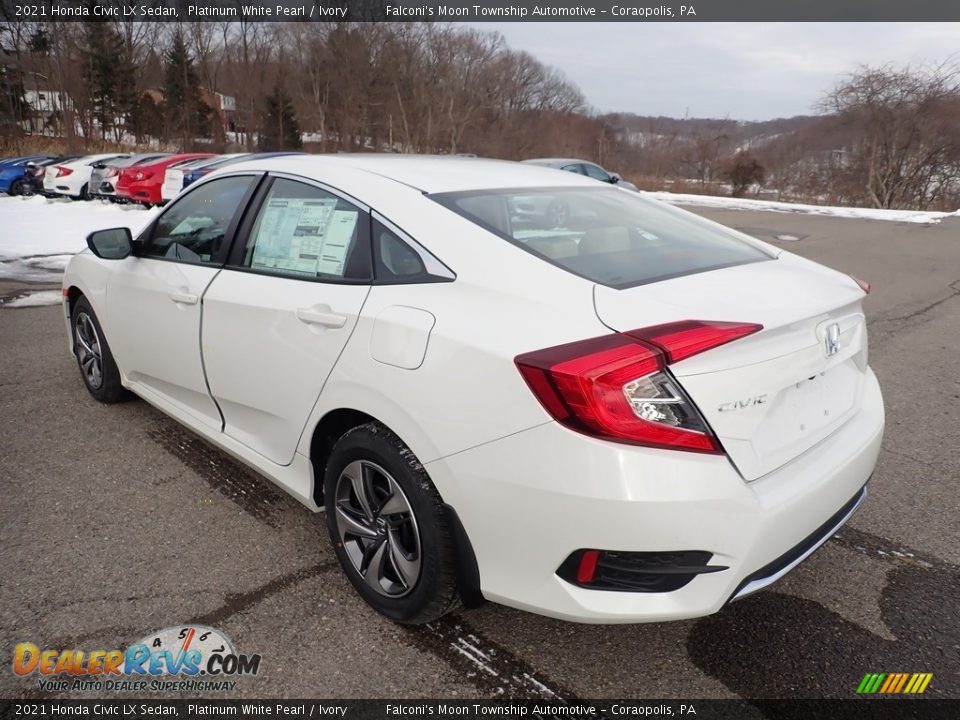 2021 Honda Civic LX Sedan Platinum White Pearl / Ivory Photo #4