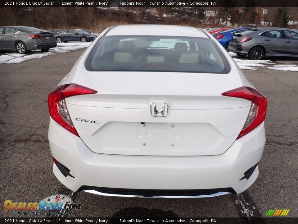 2021 Honda Civic LX Sedan Platinum White Pearl / Ivory Photo #5