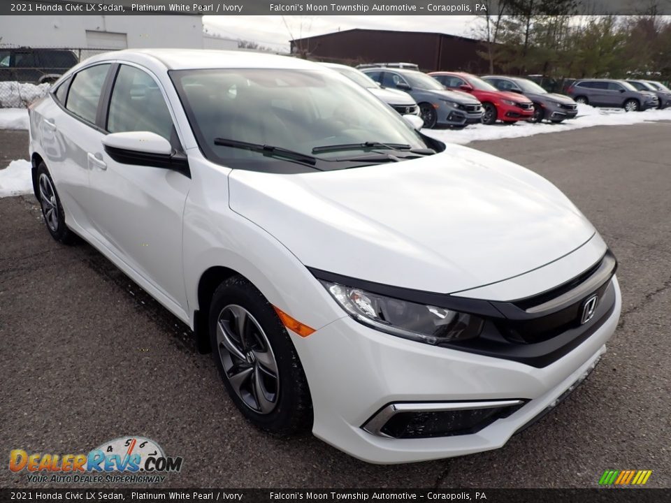 2021 Honda Civic LX Sedan Platinum White Pearl / Ivory Photo #7