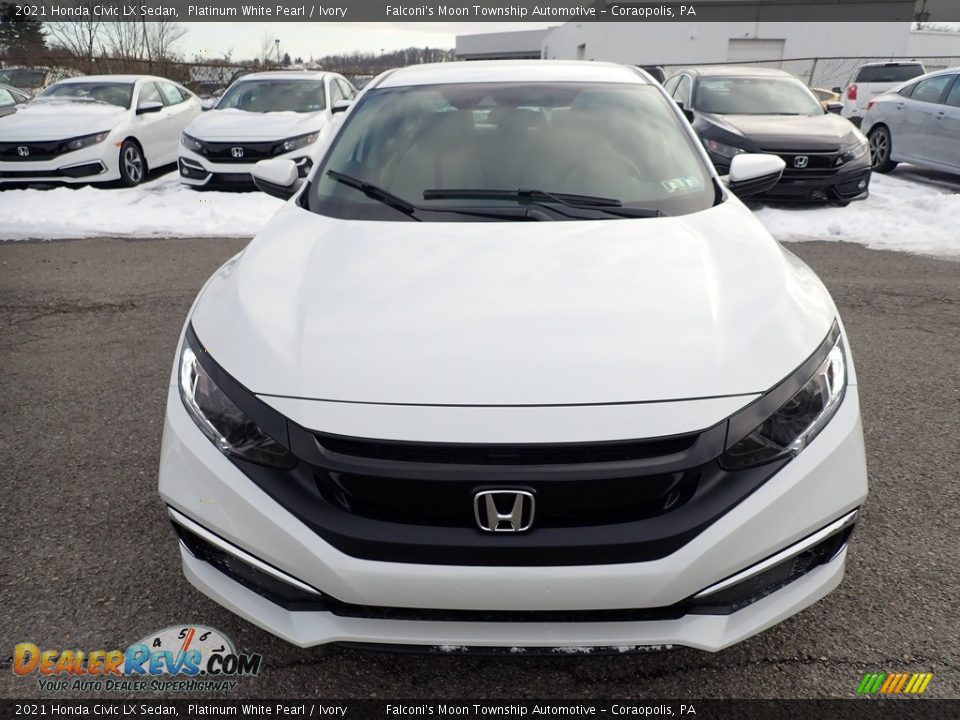 2021 Honda Civic LX Sedan Platinum White Pearl / Ivory Photo #8