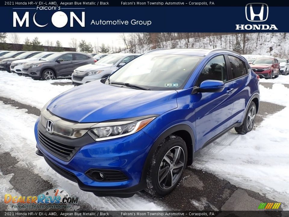 2021 Honda HR-V EX-L AWD Aegean Blue Metallic / Black Photo #1