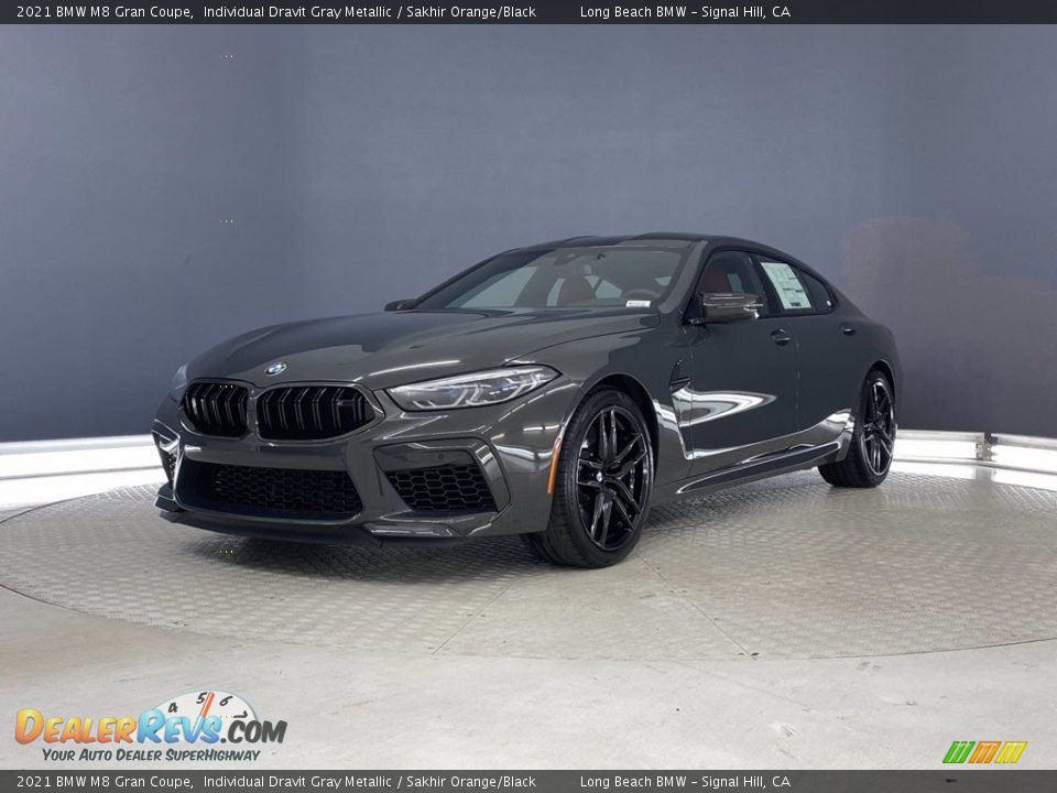 2021 BMW M8 Gran Coupe Individual Dravit Gray Metallic / Sakhir Orange/Black Photo #5