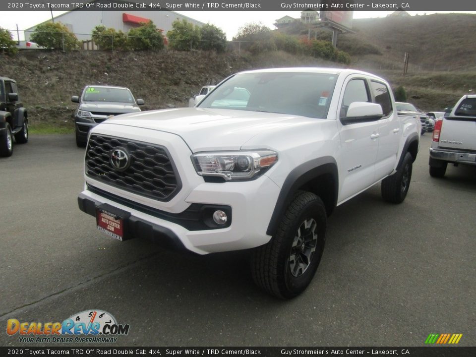 2020 Toyota Tacoma TRD Off Road Double Cab 4x4 Super White / TRD Cement/Black Photo #2