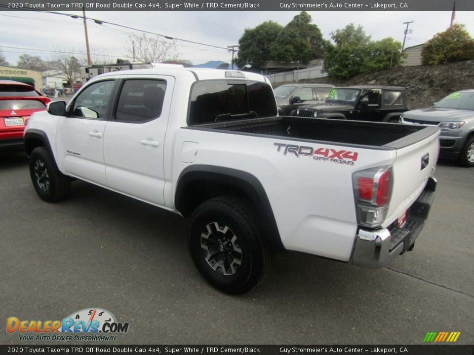 2020 Toyota Tacoma TRD Off Road Double Cab 4x4 Super White / TRD Cement/Black Photo #5