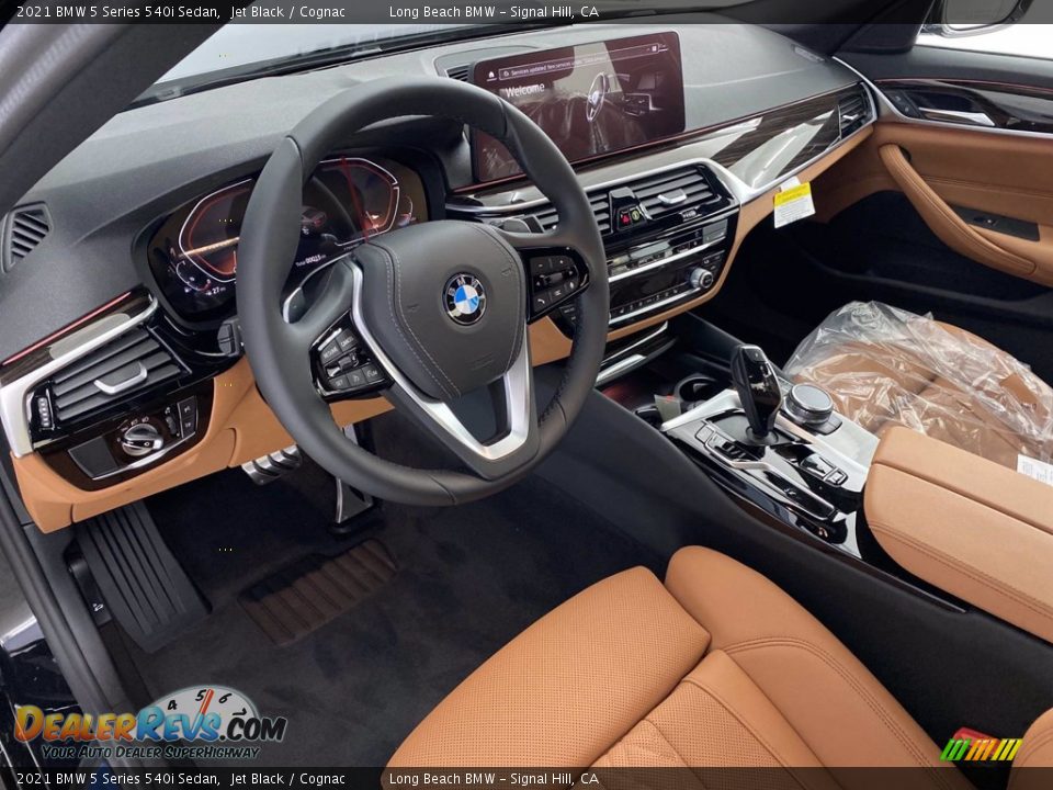 2021 BMW 5 Series 540i Sedan Jet Black / Cognac Photo #3
