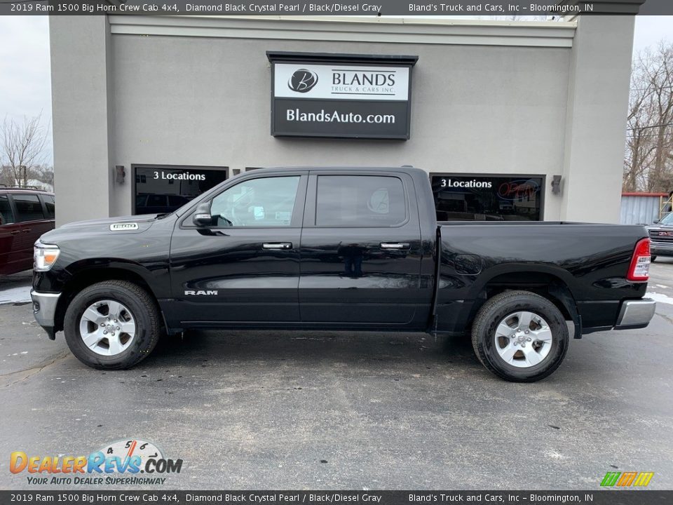 2019 Ram 1500 Big Horn Crew Cab 4x4 Diamond Black Crystal Pearl / Black/Diesel Gray Photo #1