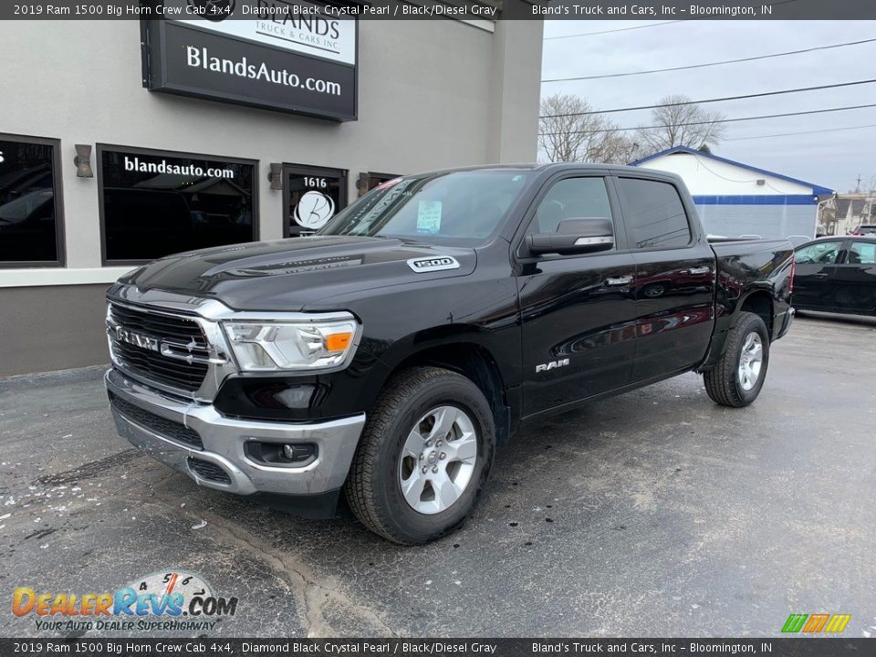 2019 Ram 1500 Big Horn Crew Cab 4x4 Diamond Black Crystal Pearl / Black/Diesel Gray Photo #2