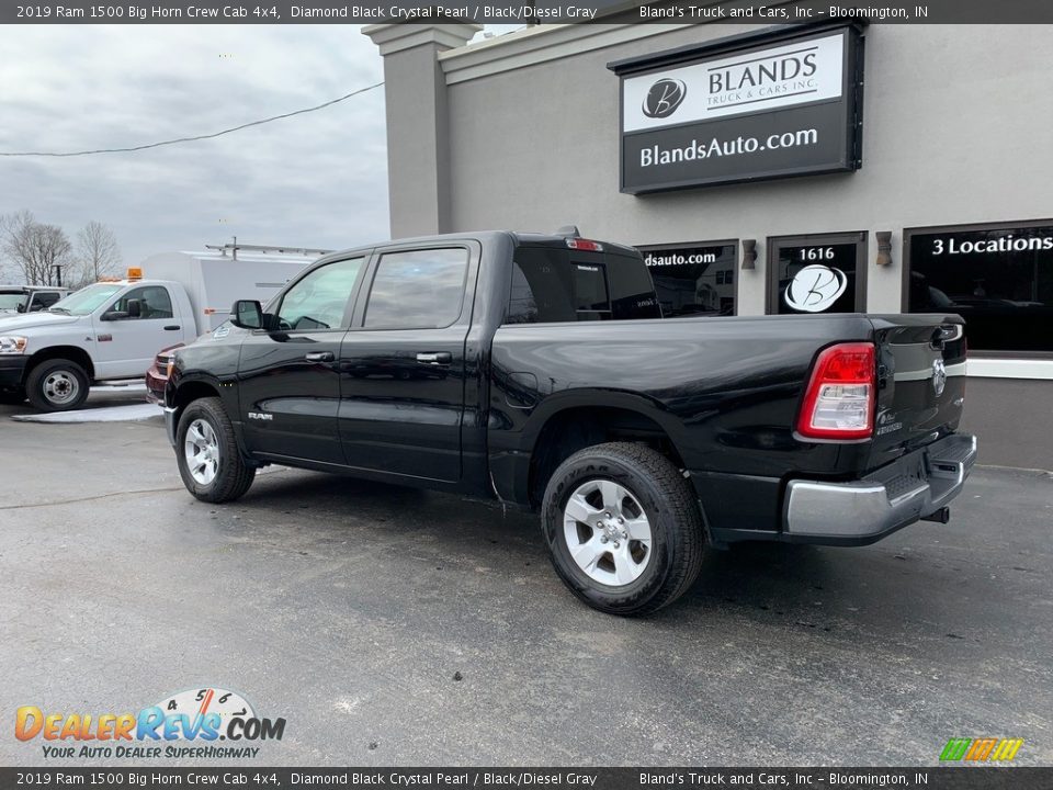 2019 Ram 1500 Big Horn Crew Cab 4x4 Diamond Black Crystal Pearl / Black/Diesel Gray Photo #3