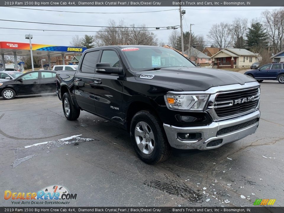 2019 Ram 1500 Big Horn Crew Cab 4x4 Diamond Black Crystal Pearl / Black/Diesel Gray Photo #5