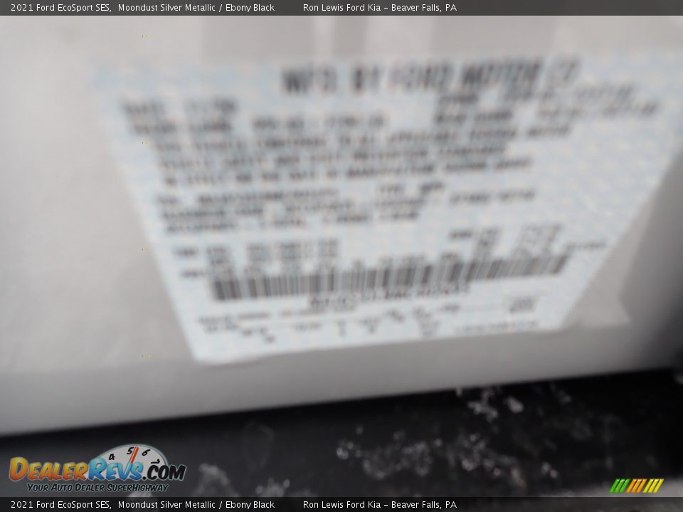 2021 Ford EcoSport SES Moondust Silver Metallic / Ebony Black Photo #14