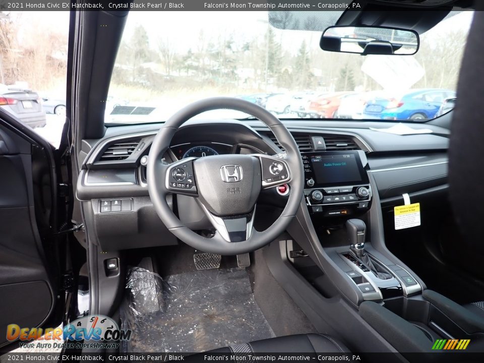 2021 Honda Civic EX Hatchback Crystal Black Pearl / Black Photo #10