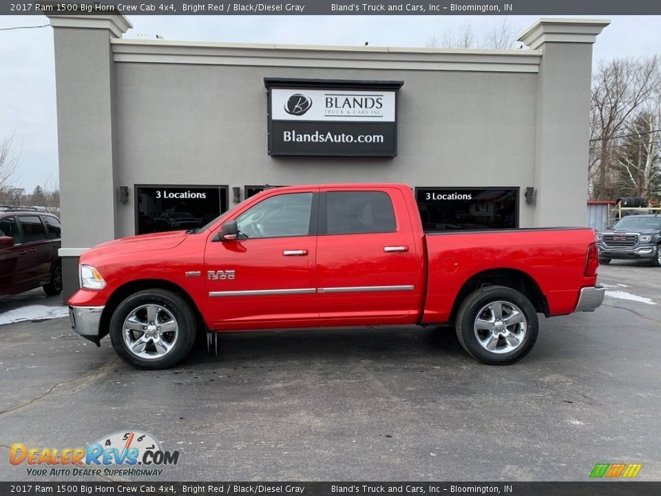 2017 Ram 1500 Big Horn Crew Cab 4x4 Bright Red / Black/Diesel Gray Photo #1